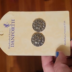 Danforth handcrafted pewter sun earrings  NWT